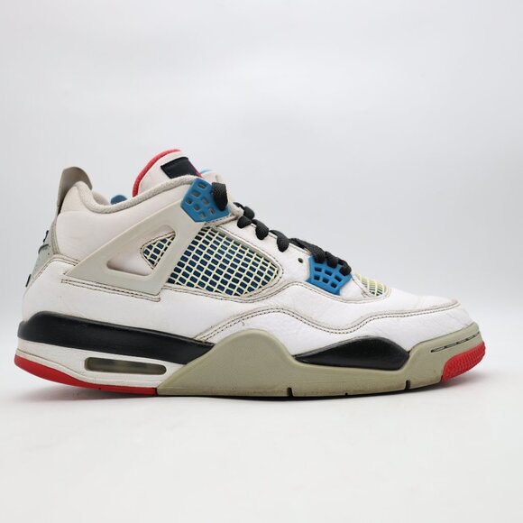 Nike Air Jordan 4 Retro Men’s Size 11.5 What The 4 Fire Red Military Blue Grey - Picture 1 of 10